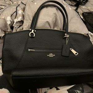 Coach Pebble Prairie Satchel - Black Pebble Leather - Crossbody